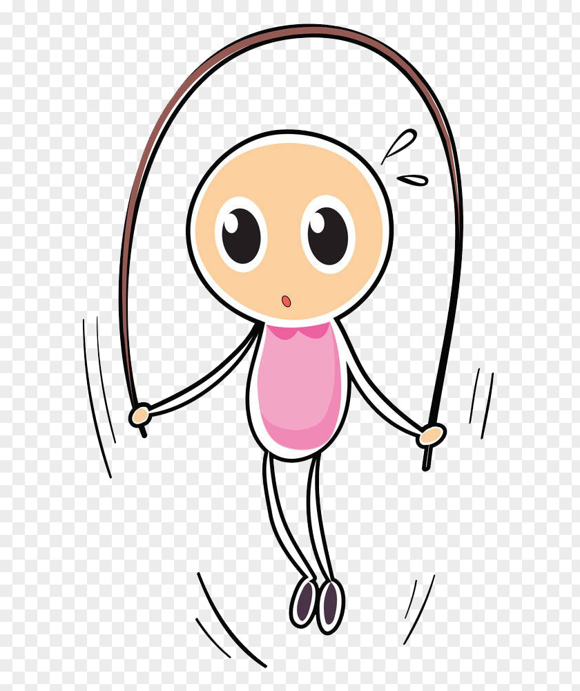 Cartoon Hand-painted Rope Skipping Jump Ropes Drawing Jumping Illustration PNG