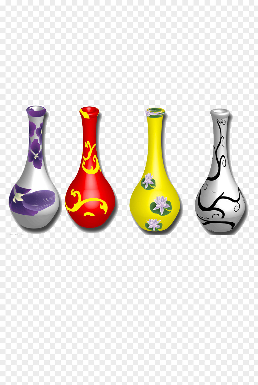 Colored Vases Vase Bottleneck Character Structure PNG