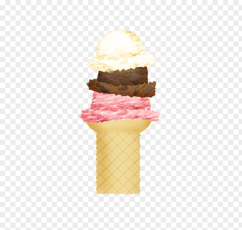 Colorful Ice Cream Neapolitan Cone ForgetMeNot PNG