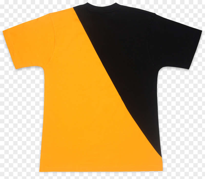 T-shirt Shoulder Black And Yellow Sleeve Cotton PNG