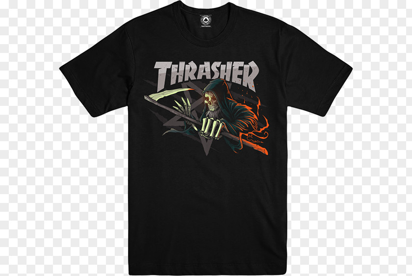 T-shirt Thrasher Skateboarding Magazine PNG