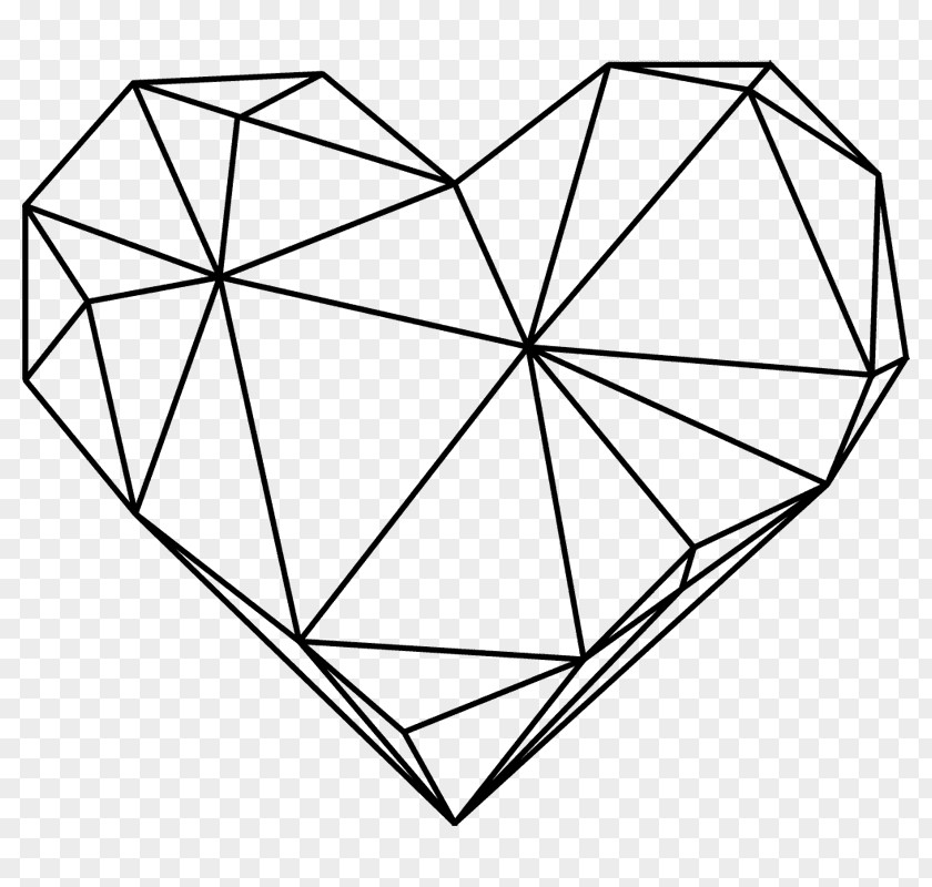 Geometric Heart Wall Decal Geometry Sticker Decorative Arts PNG