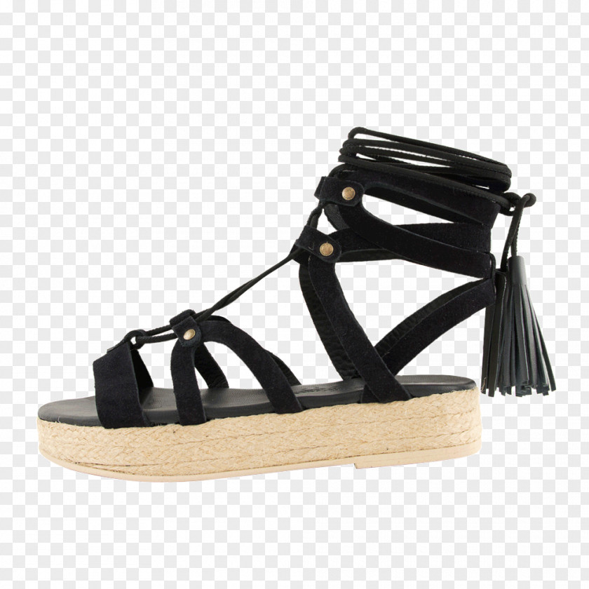 Sandal Suede Shoe Black M PNG
