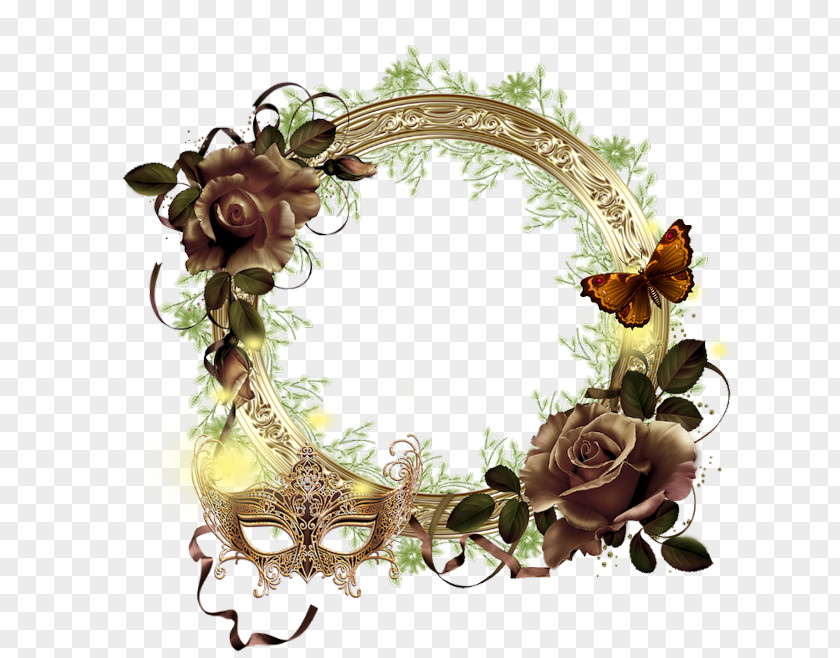 Flower Picture Frame Wreath PNG