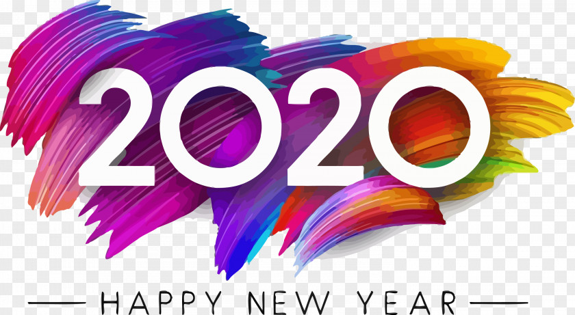 Logo Text Happy New Year 2020 Years PNG