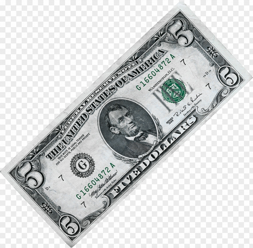 Money Image United States Five-dollar Bill Banknote Dollar One-dollar PNG
