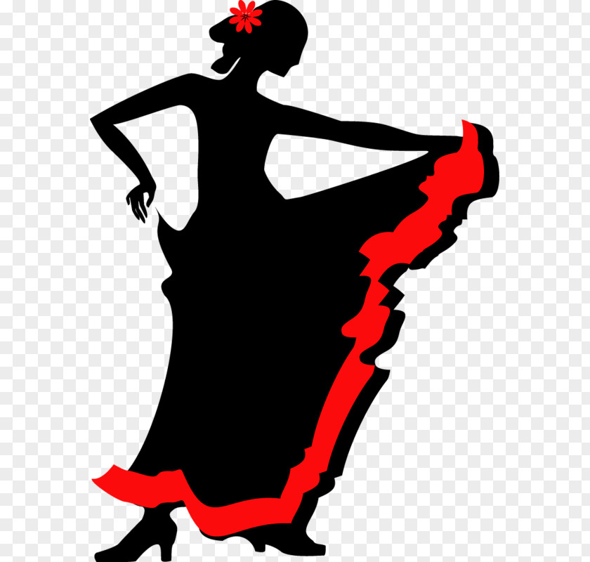 Creative Trend Dancing Woman Flamenco Dance Silhouette Clip Art PNG