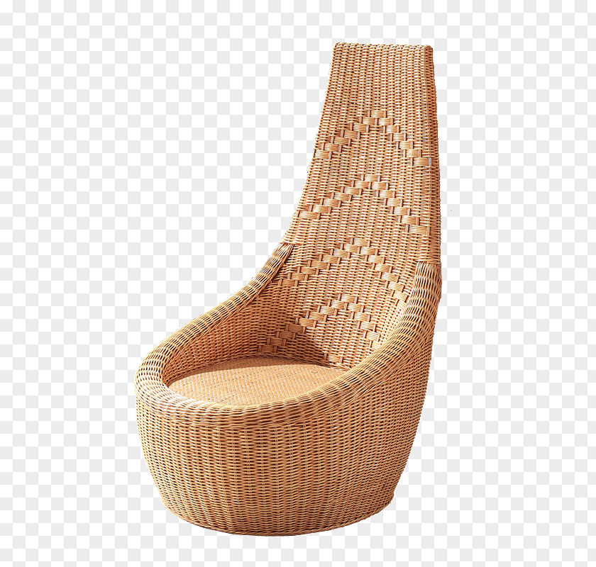 Natural Rattan Chair Balcony Lounge Eames Wicker Furniture PNG