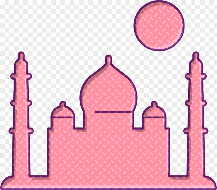 Landscapes Flat Color Icon India Taj Mahal PNG