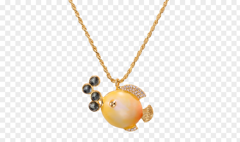 Misis Fish Sapphire Necklace Locket PNG