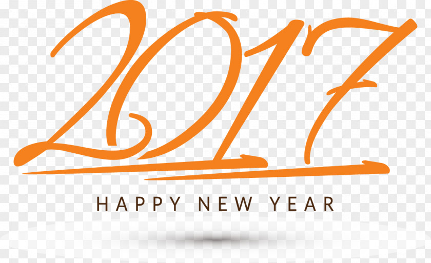 Orange 2017 WordArt Greeting Card Art PNG