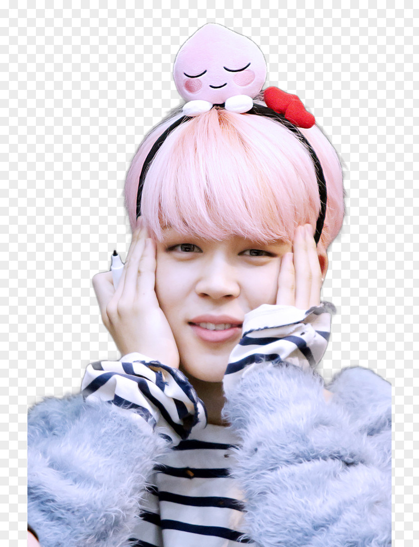 Pink Hair Jimin BTS K-pop Crystal Snow PNG