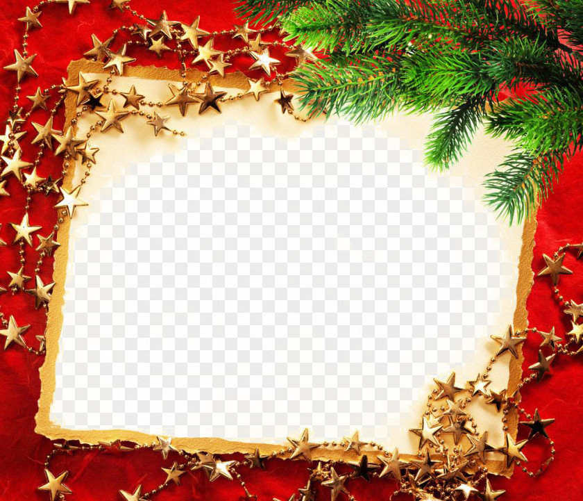 Shading Plant Red Frame Christmas Card Greeting New Years Day PNG