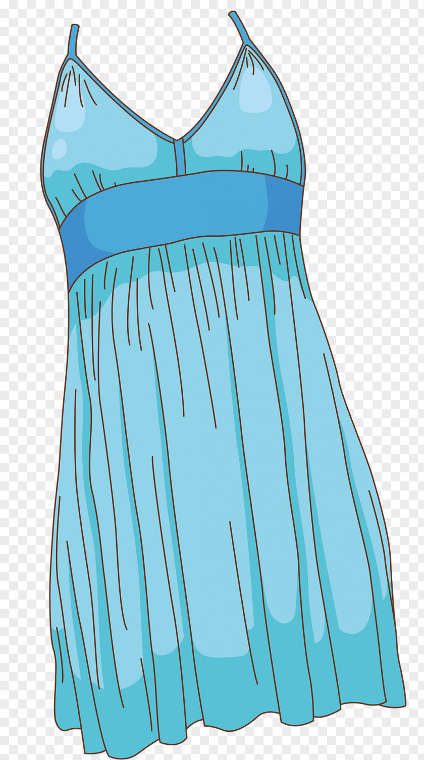 Blue Sling Beach Dress Clip Art PNG