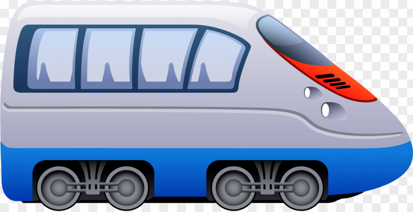 Cartoon Car Train Rail Transport Power PNG