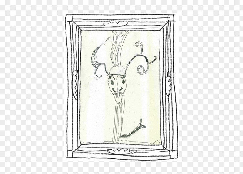Deer Skull Line Art Mammal Cartoon Sketch PNG