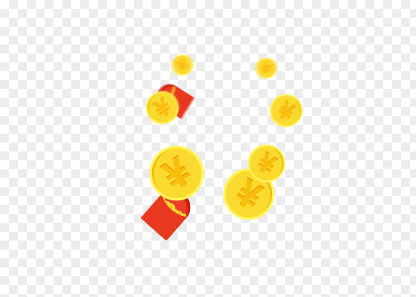 Floating Gold Coins Red Envelope Coin PNG