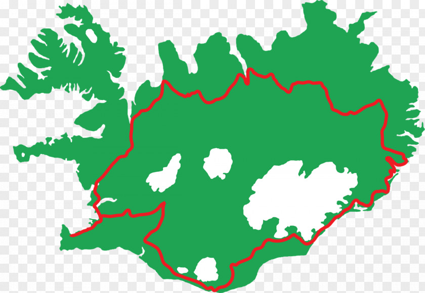 Map Southern Region, Iceland Vector Blank PNG
