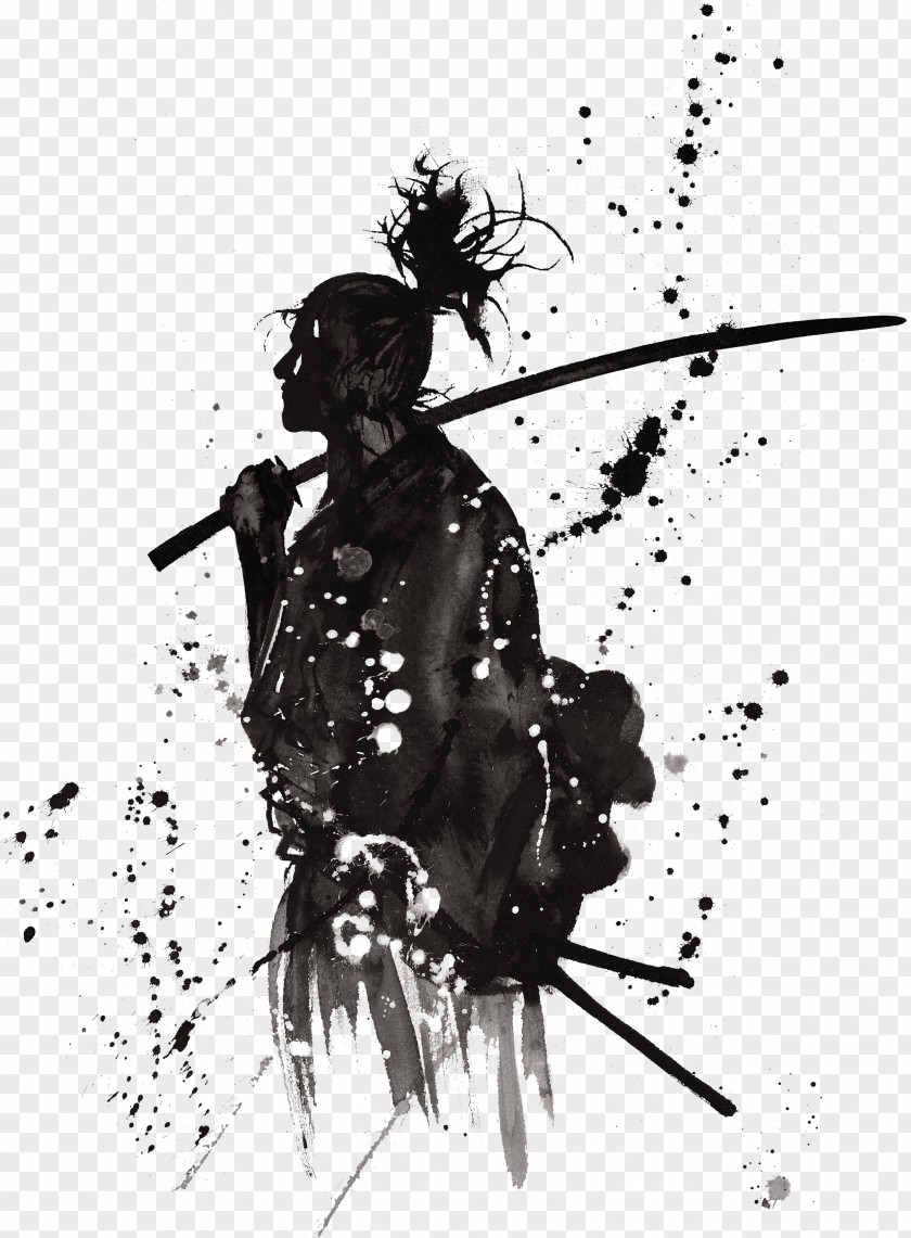 Japanese Samurai Ink PNG samurai ink clipart PNG