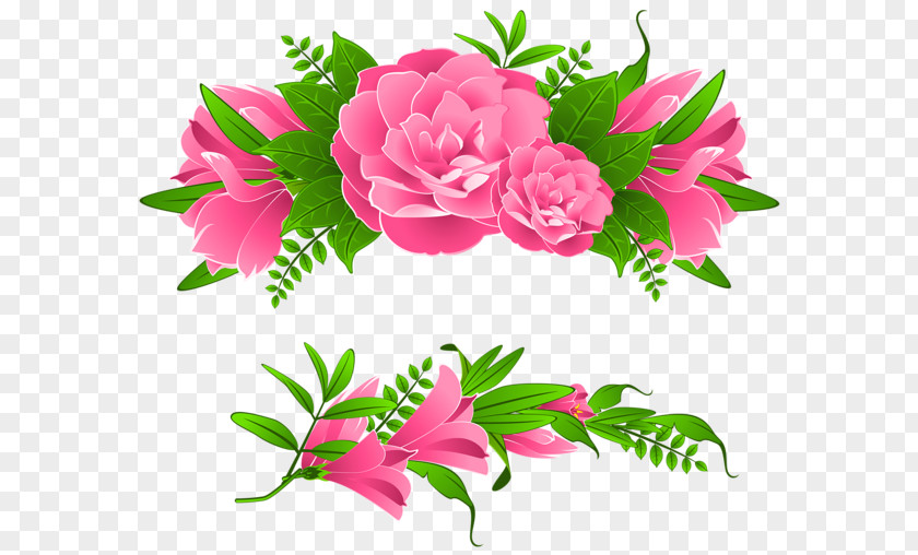 Pink Flower Border Flowers Borders And Frames Clip Art PNG