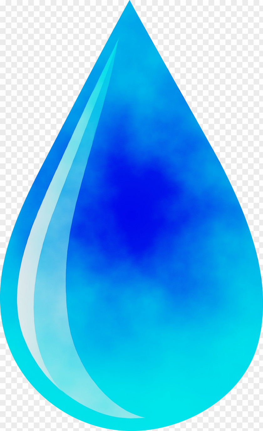 Cone Electric Blue Watercolor Drop PNG