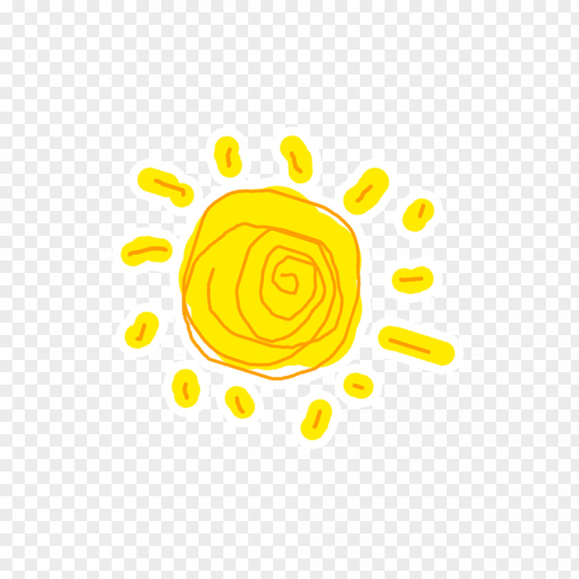 Hand Painted Yellow Sun Download PNG