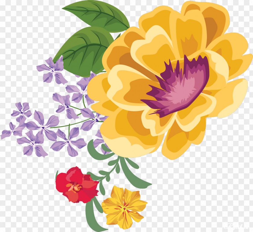 Pretty Flowers Cut Floral Design Clip Art PNG