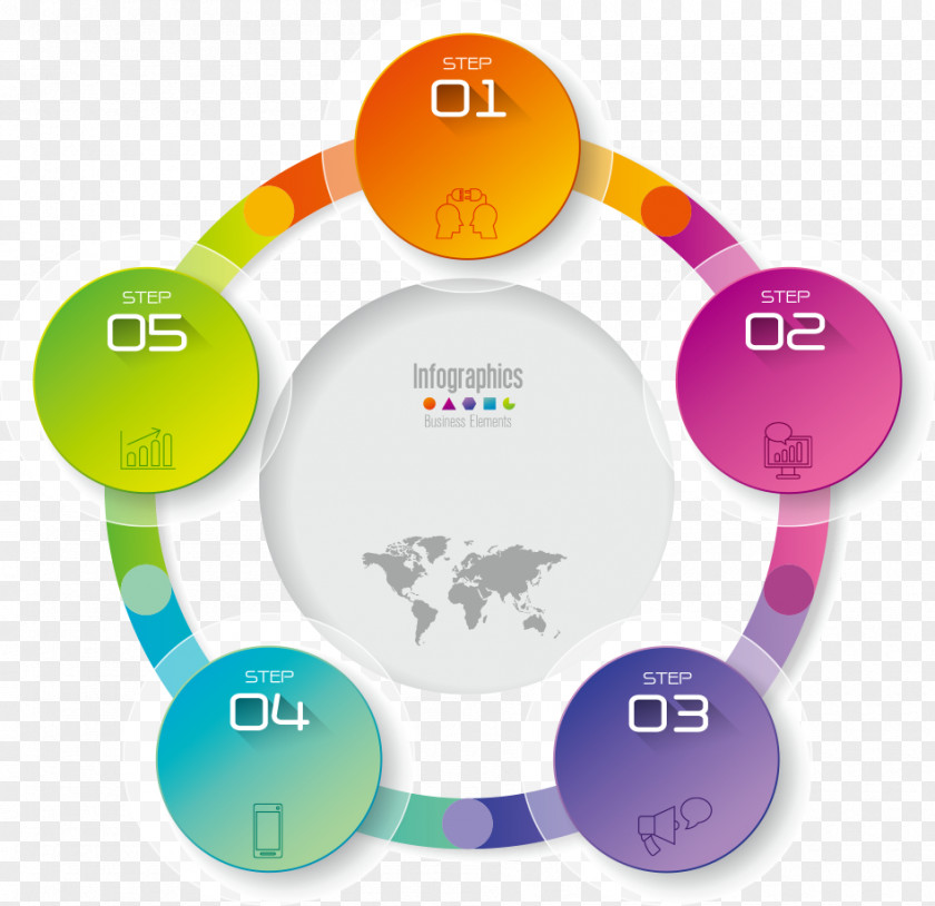 Vector Color Ring Chart Infographic Map PNG