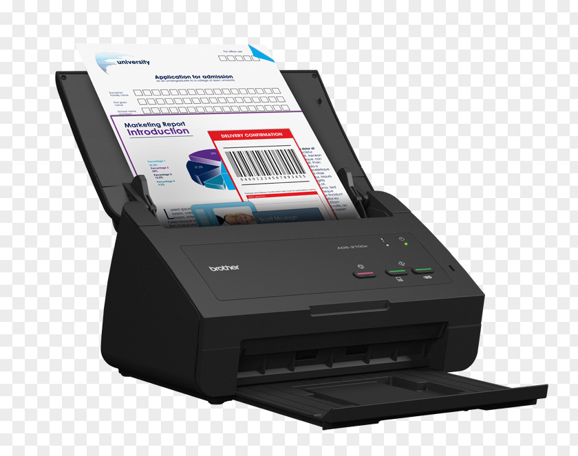 Automatic Document Feeder Image Scanner Brother ADS-2100e ADF 600 X 600DPI A4 Black Accessories Paper PNG