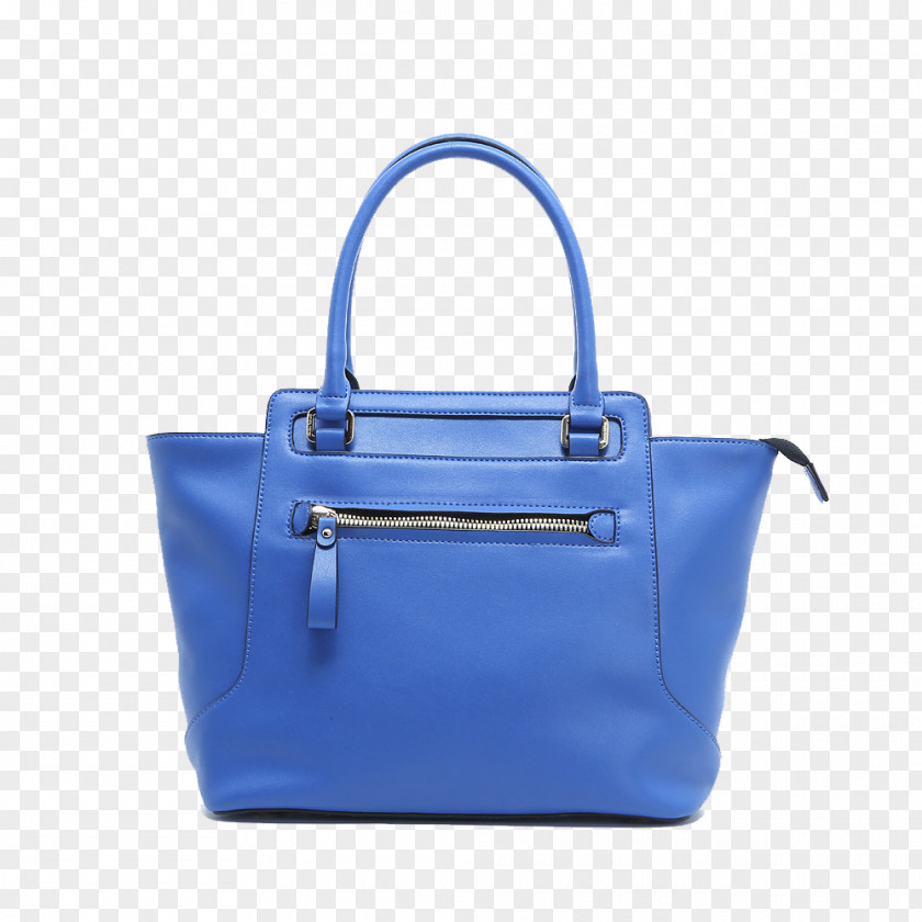 Marin Nuaolandi Blue Zipper Tote Bag Leather Cobalt Brand PNG