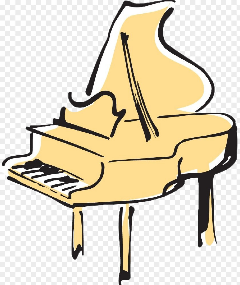 Hand-painted Piano Musical Keyboard Illustration PNG