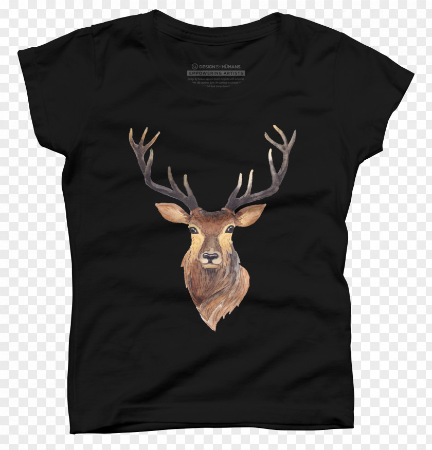 Large Deer Head T-shirt Red Hoodie Bluza PNG