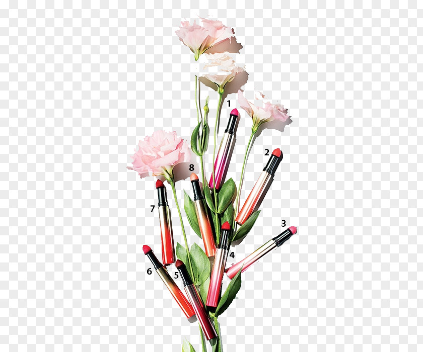 Lipstick Floral Design Model Artificial Flower Cut Flowers PNG