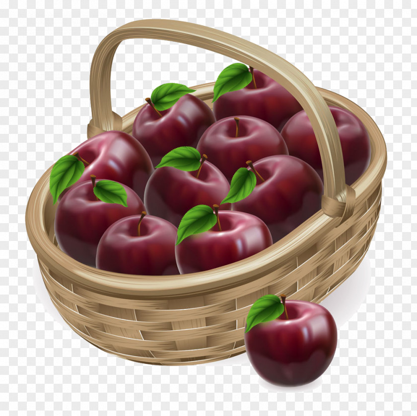 Vector Red Apple The Basket Of Apples Royalty-free Illustration PNG