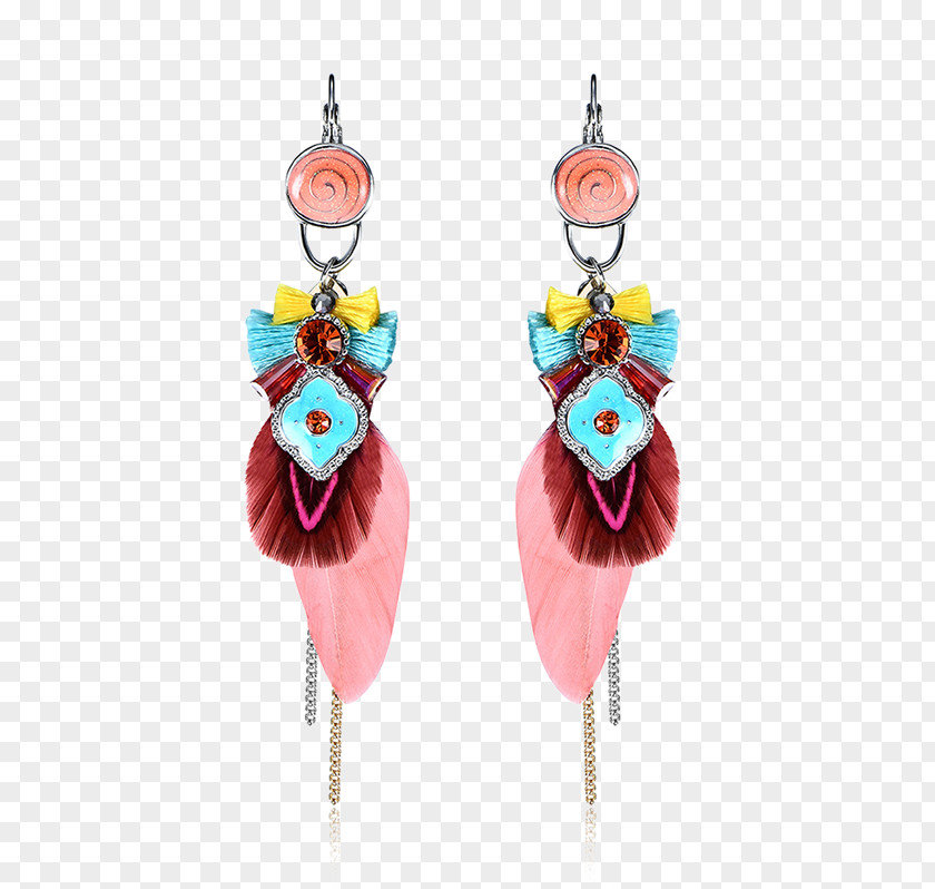 Colorful Feather Earrings Earring Charms & Pendants Gold Plating Jewellery PNG