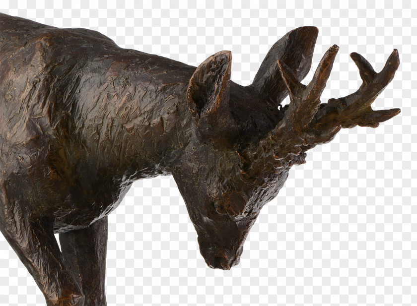 Fegender Bronze Sculpture Deer Moose PNG