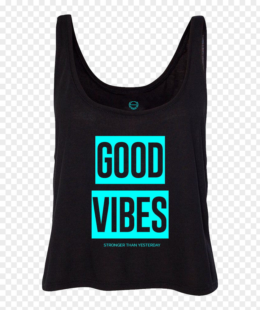 GOOD VIBES T-shirt Gilets Sleeveless Shirt Font PNG