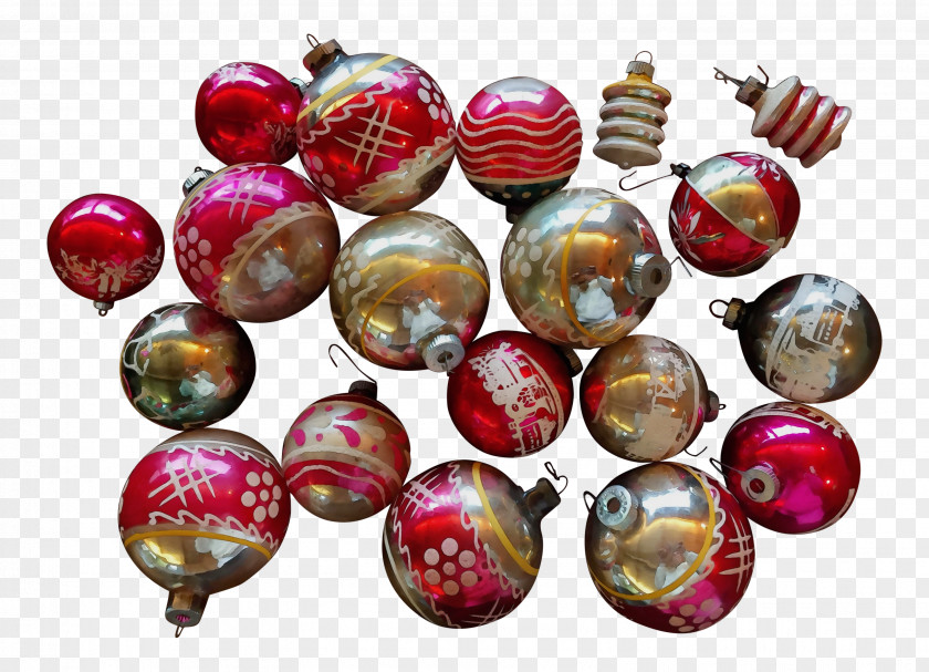 Magenta Bead Christmas Ornament PNG
