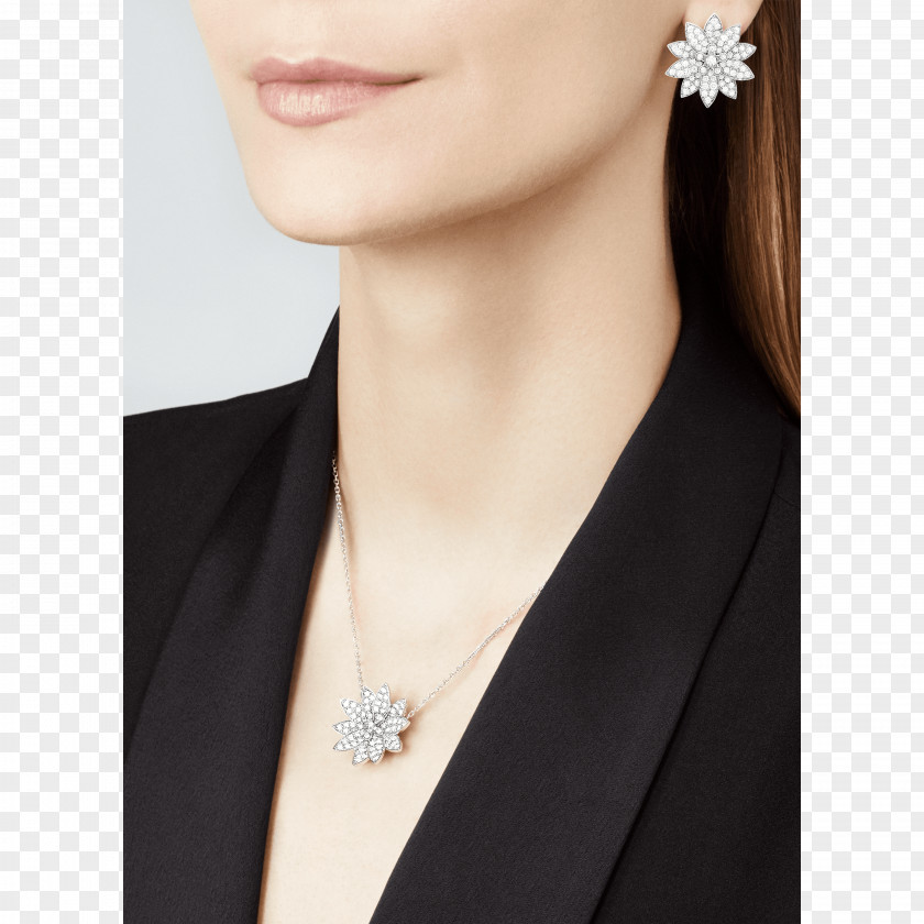 Necklace Earring Lotus Cars Charms & Pendants Van Cleef Arpels PNG