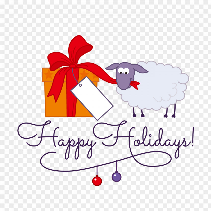 Happy Holiday Sheep PNG