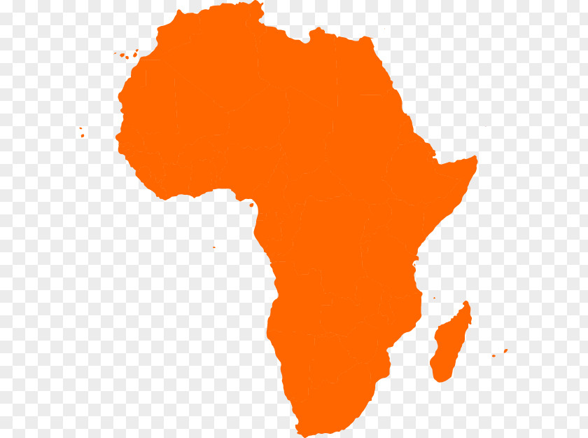 Orange Map Of Africa Clip Art PNG