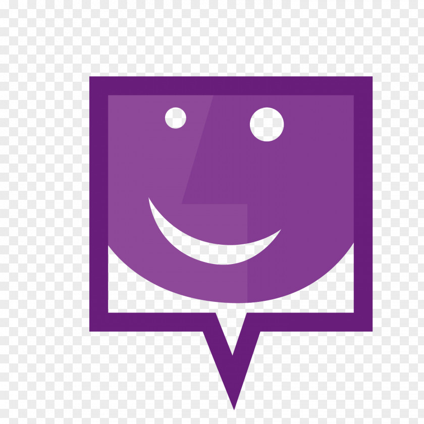 Purple Smiley Face Vector On Frame Speech Balloon Icon PNG