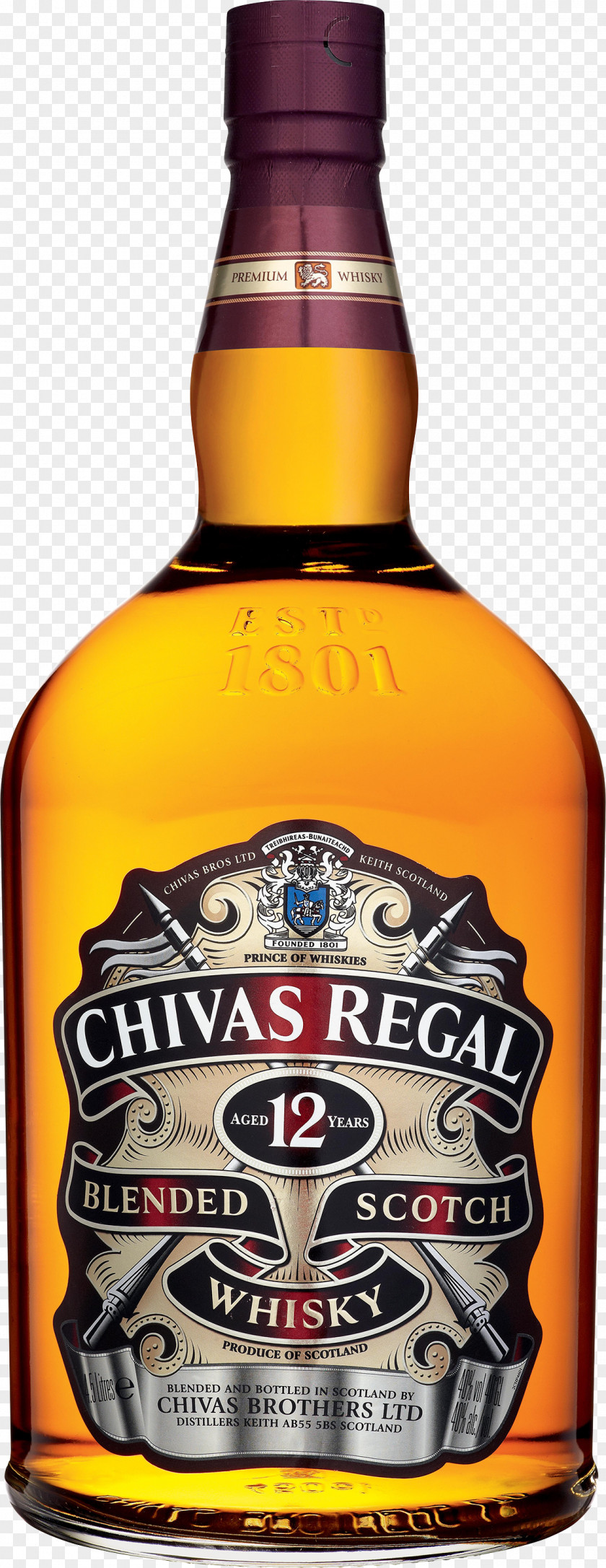 Whisky. Chivas Regal Scotch Whisky Blended Whiskey Distilled Beverage PNG