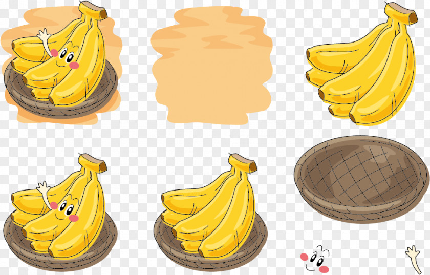 Banana Expression Vector Greeting Watercolor Painting Cartoon Illustration PNG