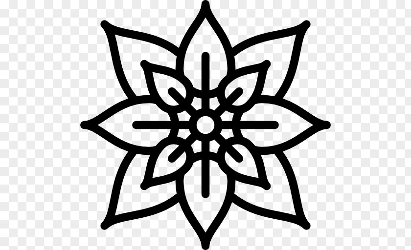Handdrawn Flower Mandala Graphic Design PNG