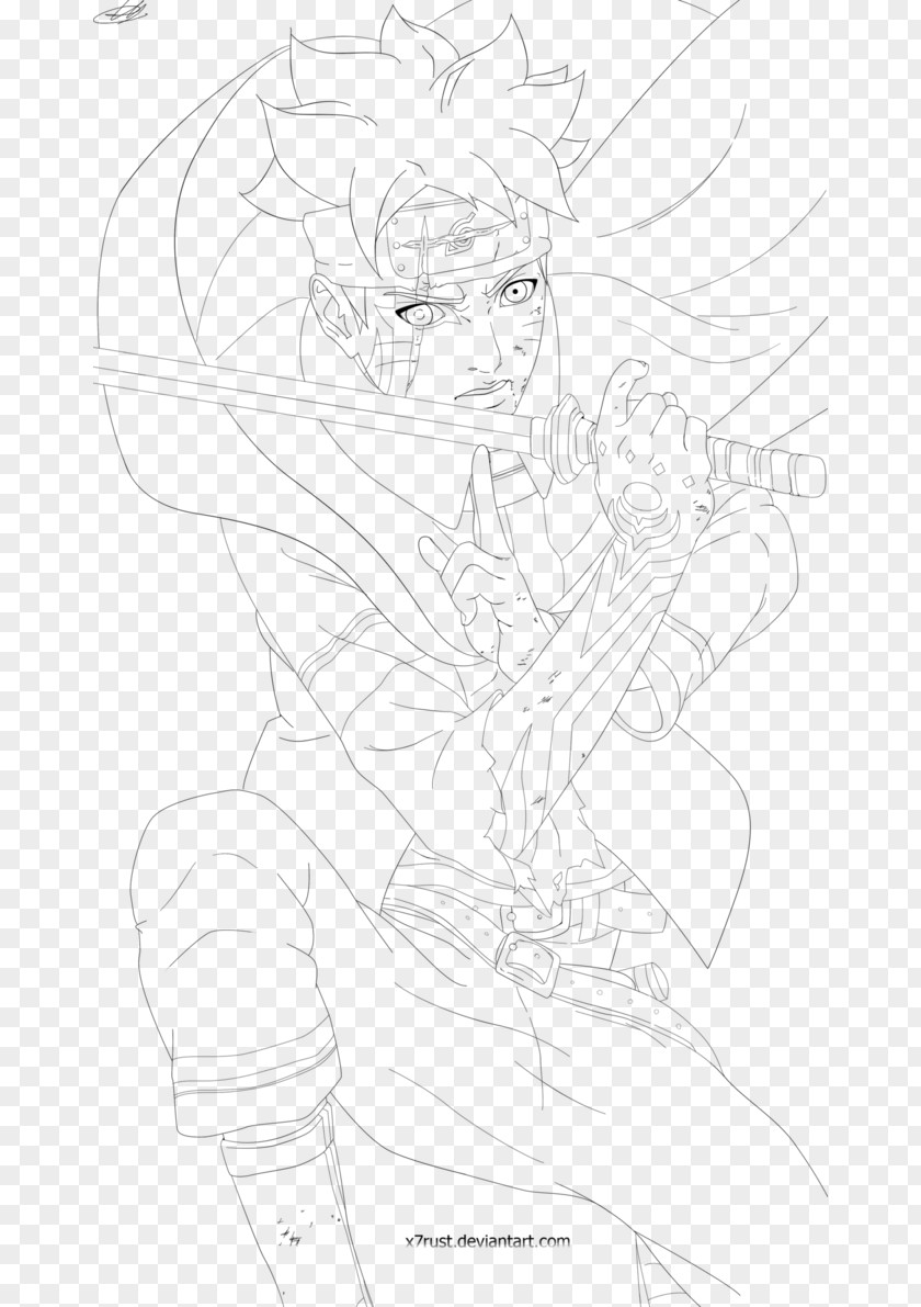 One Line Drawing Art Boruto: Naruto Next Generations Sketch PNG