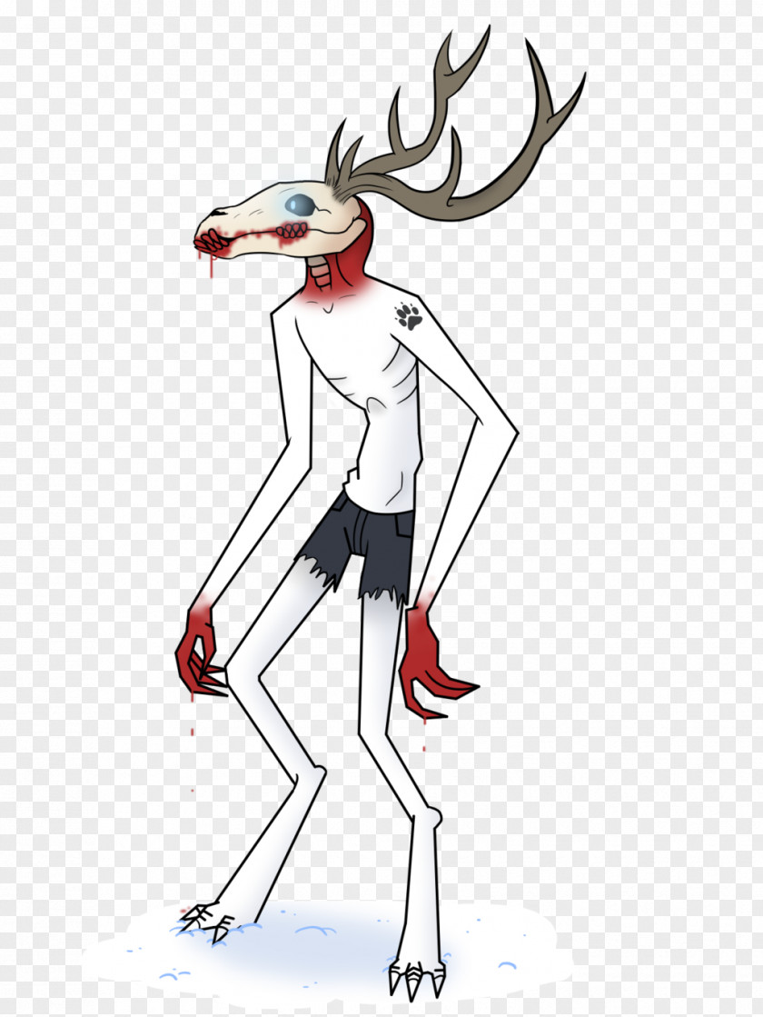 Reindeer Wendigo Illustration Drawing Clip Art PNG