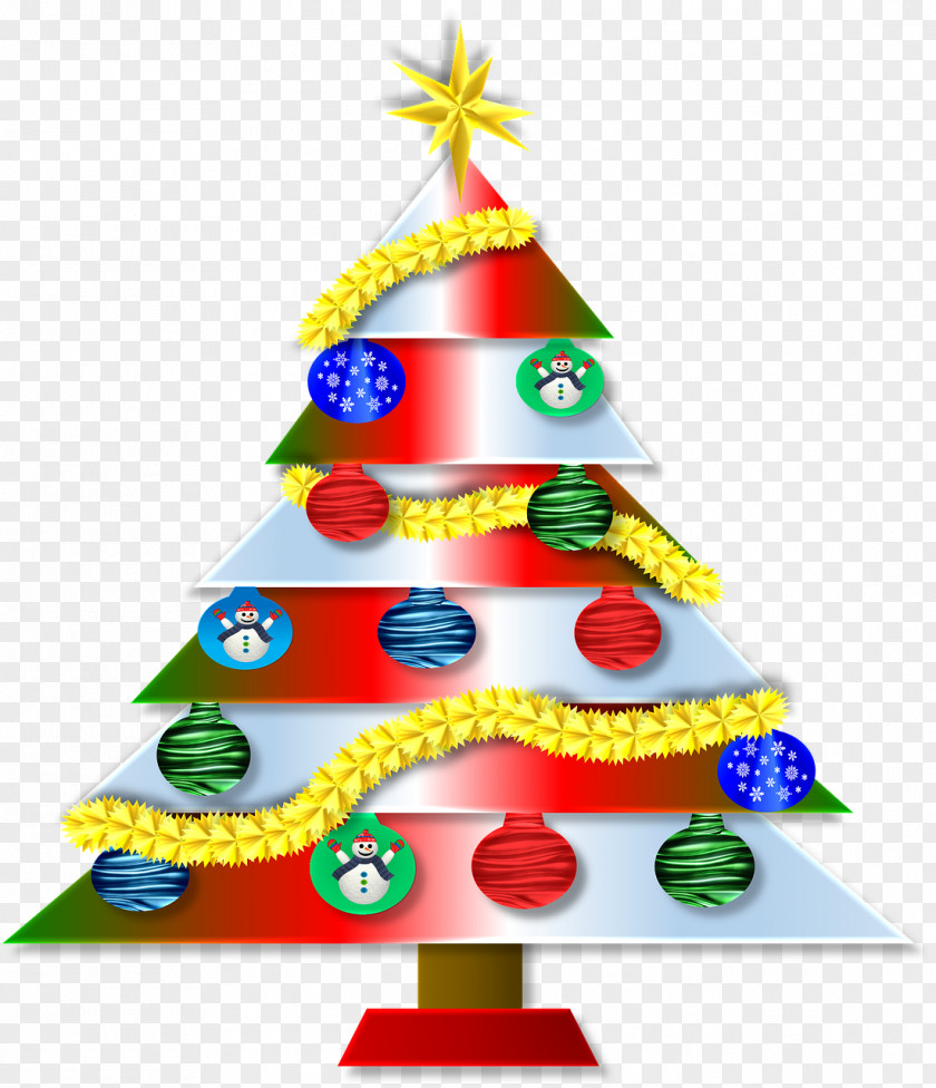 Colorful Christmas Tree Mrs. Claus Santa Ornament PNG