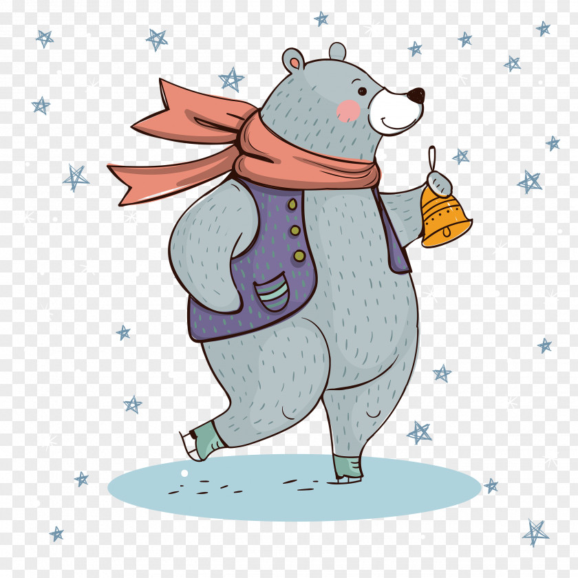 Hand-painted Bear Polar Cuteness PNG