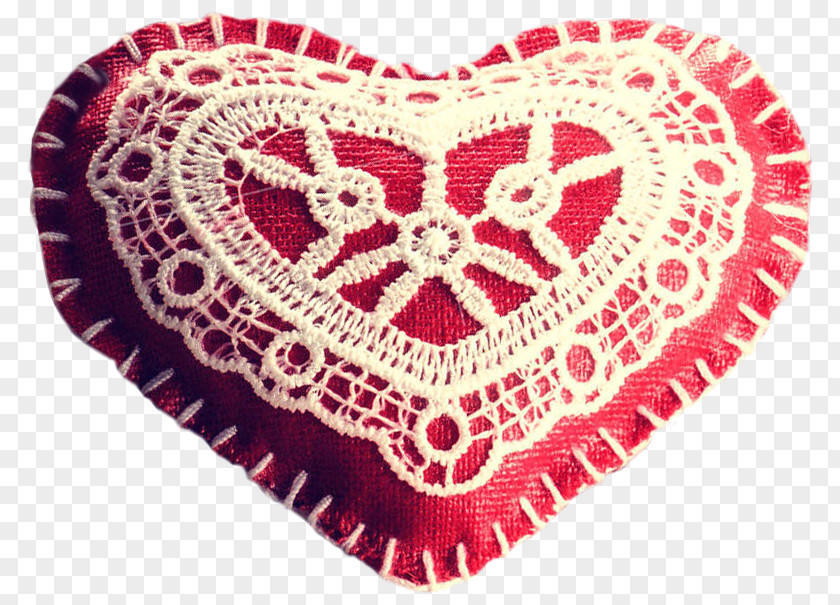 Heart Lace Doily Crochet Pattern PNG